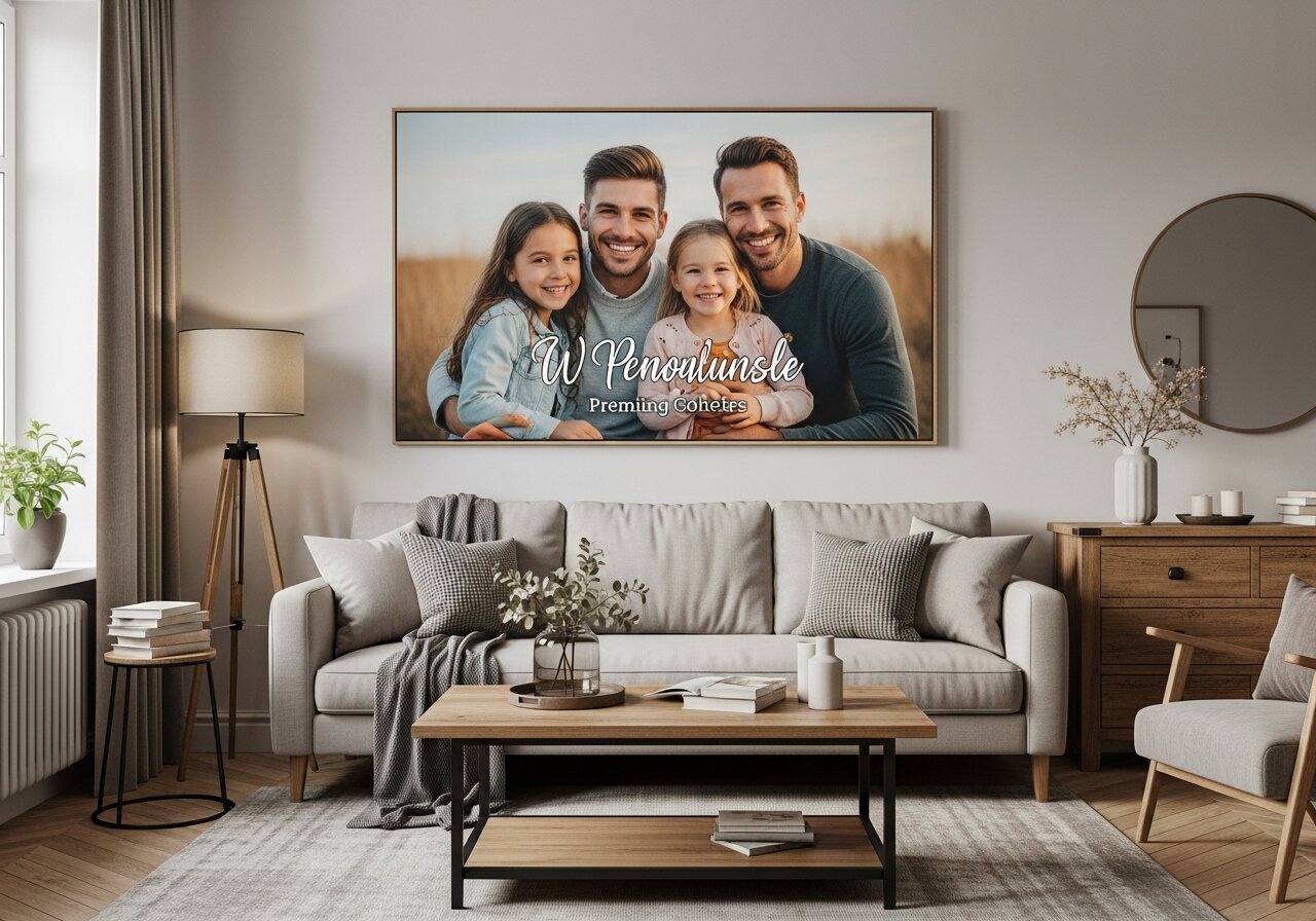 Tablou canvas personalizat în living
