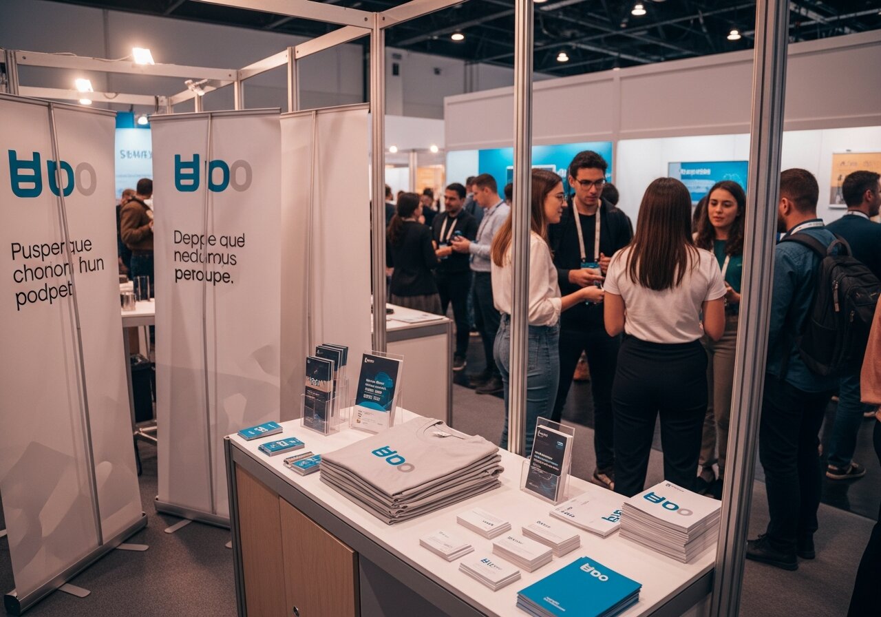 Rollup-uri și articole promo la eveniment startup